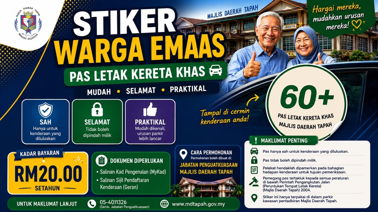 📢 HEBAHAN PERMOHONAN PAS LETAK KERETA KHAS WARGA EMAS